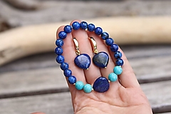 Sady šperkov - Súprava náušnice + náramok lapis lazuli - 15584475_