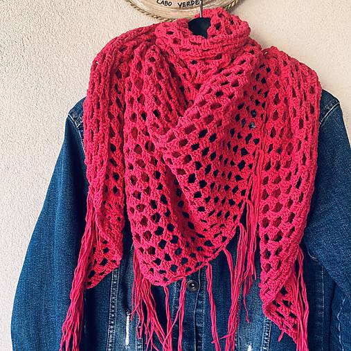 Šatky - Šatka cyklámenová - 15586175_