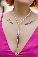 Náhrdelníky - shell perlový náhrdelník - slza - 15586554_