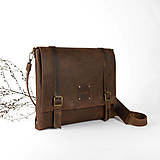 Pánske tašky - Sam - pánska kožená taška (Dark Brown) - 15585220_