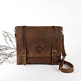 Pánske tašky - Sam - pánska kožená taška (Dark Brown) - 15585221_