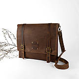 Pánske tašky - Sam - pánska kožená taška (Dark Brown) - 15585222_