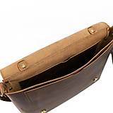 Pánske tašky - Sam - pánska kožená taška (Dark Brown) - 15585224_