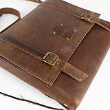 Pánske tašky - Sam - pánska kožená taška (Dark Brown) - 15585226_