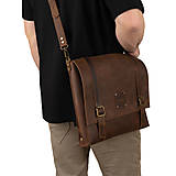 Pánske tašky - Sam - pánska kožená taška (Dark Brown) - 15585228_