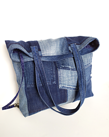 Nákupné tašky - Rifľová taška + vreckovník - 15586845_