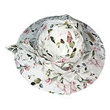 Detské čiapky - Detský klobúk - garden flowers white - 15586363_