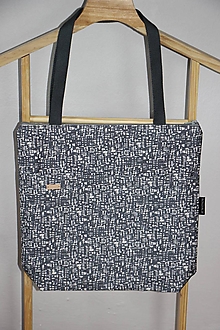 Nákupné tašky - Taška šedý vzoreček se zipem - 15587225_