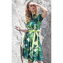 Šaty - Amber - košeľové šaty, zelené - 15587071_