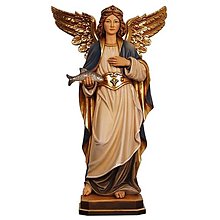 Sochy - Svätý Rafael drevená socha (90cm - Pestrofarebná) - 15585171_