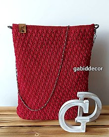 Kabelky - Handmade háčkovaná kabelka červená - 15587907_