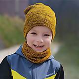 Detské čiapky - EJO set s predĺženou čiapkou (100% exkluzívne merino) - 15585431_