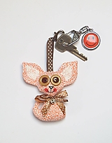 Kľúčenky - Prívesok na kľúče - čivava (oranžovo/hnedá) - 15585138_