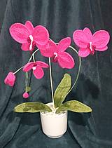 Dekorácie - Háčkovaná Orchidea ružová 2 - 15585791_