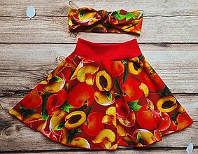 Detské oblečenie - Detská točivá sukňa a čelenka - broskyne - 15588851_