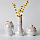 Dekorácie - Porcelánové vázy duhové (set 3 ks) - 15590723_