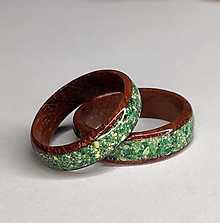 Prstene - Svadobné obrúčky z malachitu a jadeitu - 15590620_