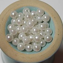 Korálky - Guličky 6 mm (kusový predaj) (biele perličky) - 15590878_