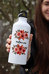 Nádoby - Turistická fľaša „MILOVANÁ“ kvety - 15589379_