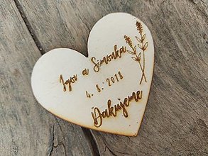 Darčeky pre svadobčanov - Svadobné magnetky- srdce (Srdce 1) - 15590880_