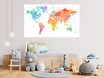 Obrazy - Plagát pre deti do detskej izby mapa sveta - 15589052_