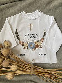 Detské oblečenie - Vyšívaná krstná košieľka s polvencom - 15588922_