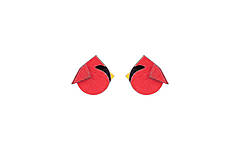 Náušnice - Drevené náušnice Red Cutebird Earrings - 15592701_