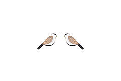 Náušnice - Drevené náušnice Natural Cutebird Earrings - 15592831_
