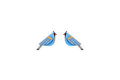 Náušnice - Drevené náušnice Blue Cutebird Earrings - 15592854_
