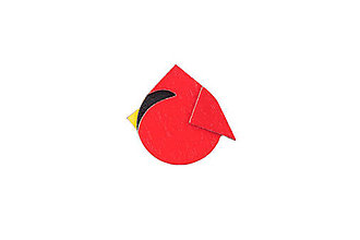 Brošne - Drevená brošňa Red Cutebird Brooch - 15592123_