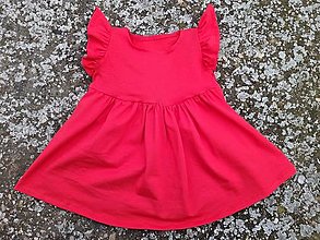 Detské oblečenie - Červené šaty s volánom - 15591510_