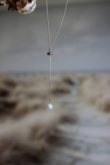 Náhrdelníky - náhrdelník so surovým akvamarínom - 15592583_