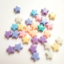 Korálky - Korálky hviezdičky pastelové 30 ks - 35% ZĽAVA - 15593459_