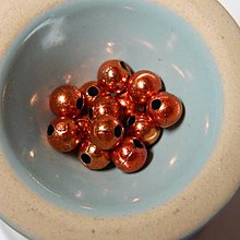 Korálky - Guličky 6 mm (kusový predaj) (Oranžová-kovový vzhľad) - 15590949_