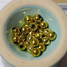 Korálky - Guličky 6 mm (kusový predaj) (Zlatá-kovový vzhľad) - 15590956_