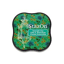 Farby-laky - Pečiatková poduška StazOn - Smaragdová zelená ATSSZM054 - 15591296_