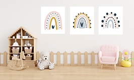 Obrazy - Set 3 plagátov pre deti do detskej izby dúhy - 15593037_