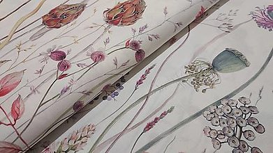 Textil - Látka s kvetinovým motivom (Bordúra kvety) - 15595370_