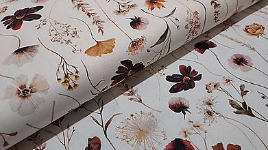 Textil - Látka s kvetinovým motivom (Lúčne kvety) - 15595380_