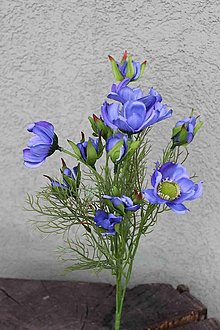 Iný materiál - Lúčne kvety 40cm - dekorácia (Modrá) - 15593693_