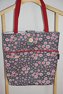 Nákupné tašky - Taška červené kvítky 3. - 15595230_
