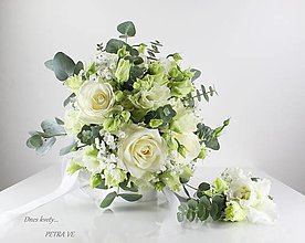Kytice pre nevestu - Svadobná kytica zo živých kvetov+pierka, na mieru podľa vašej predstavy - 15594831_