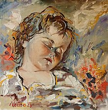 Obrazy - Spící dítě - 15593756_