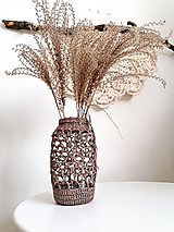 Dekorácie - Hnedá upcyklovaná váza - 15594445_