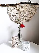 Svietidlá - Béžový čipkový svietnik / váza - 15594478_