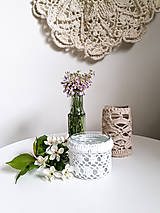 Svietidlá - Béžový čipkový svietnik / váza - 15594481_