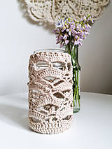 Svietidlá - Béžový čipkový svietnik / váza - 15594482_