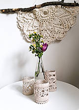 Svietidlá - Béžový čipkový svietnik / váza - 15594483_