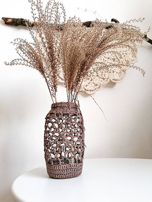 Hnedá upcyklovaná váza