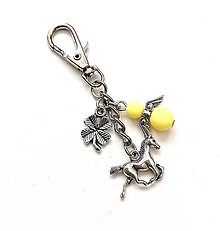 Kľúčenky - Kľúčenka "kôň" s anjelikom (žltá) - 15597423_